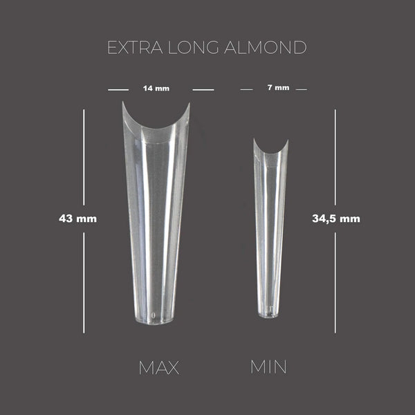 Touch Tips 240 pcs, Extra long almond