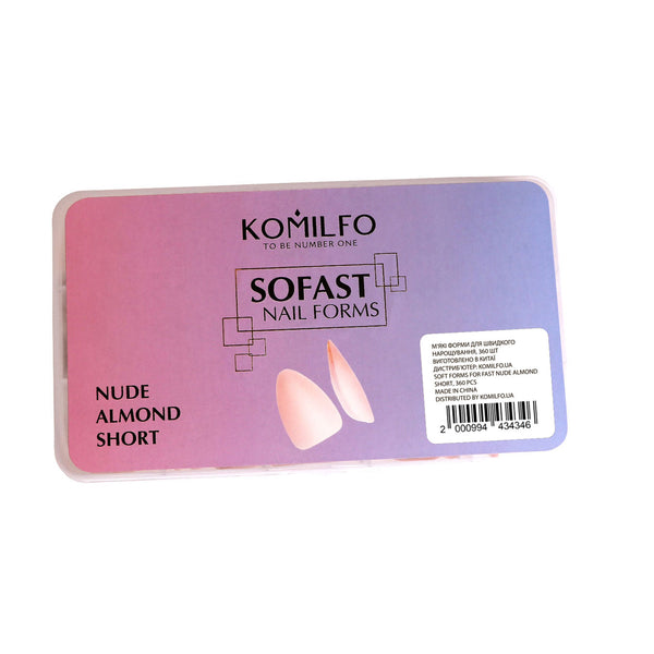 KOMILFO SOFAST NAIL FROMS NUDE ALMOND SHORT, 360 PCS 456075