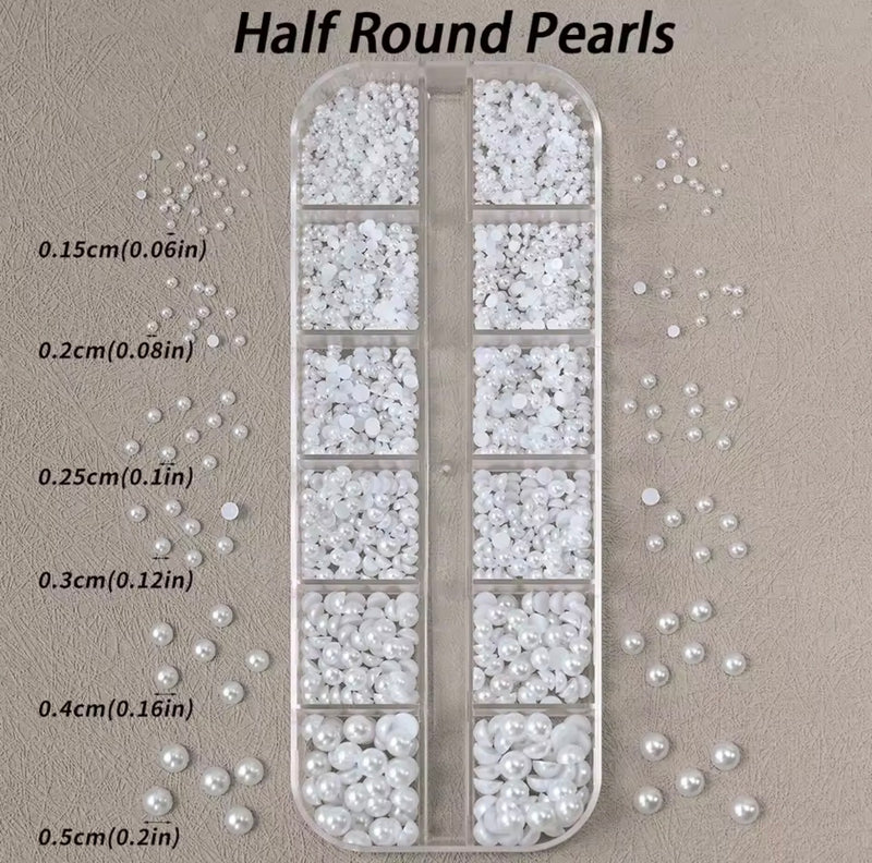 12 Grinds Half Round Pearls Beads