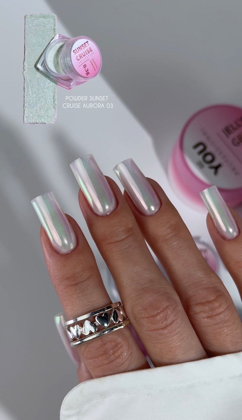 Elite Embrace Pearl Powder Set – Chrome Nail Powder Kit 5 Colors Set , Aurora Effect Pigment
