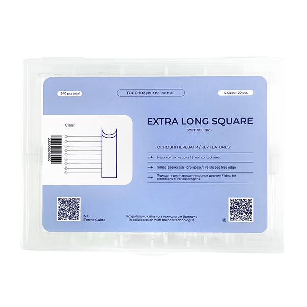Touch Tips 240 pcs, Extra long Square