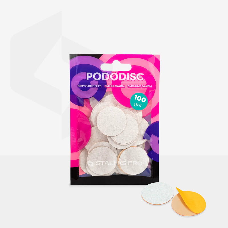 STALEKS PRO L WHITE REFILL PADS FOR PEDICURE DISC PODODISC 50 PCS PDF-25-100w