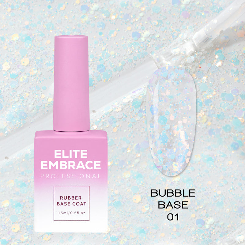 Elite Embrace Professional - Gel Nails 37pcs Set (Glitter Tops, Heart Tops, Camouflage Nude Tops, Bubble Collection & Milkshake Bases)