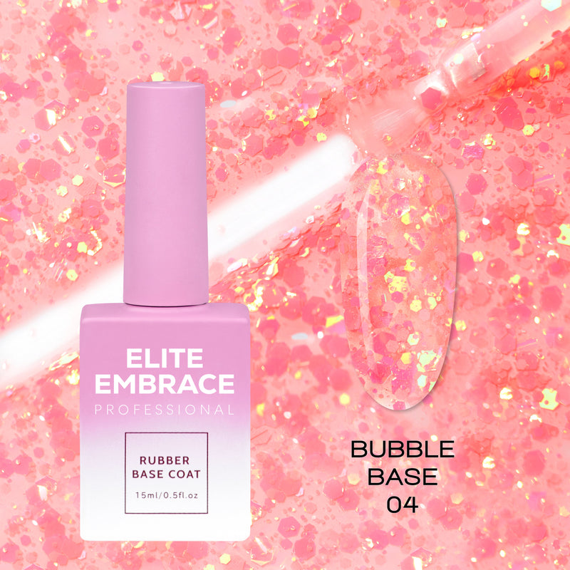 Elite Embrace Professional - Gel Nails 37pcs Set (Glitter Tops, Heart Tops, Camouflage Nude Tops, Bubble Collection & Milkshake Bases)