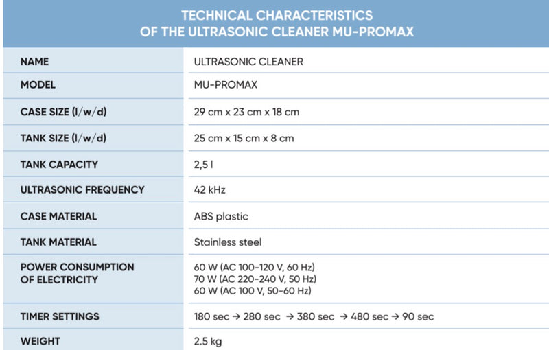 MICROSTOP Ultrasonic Cleaner MU-PROMAX