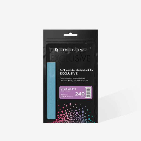 STALEKS PRO EXCLUSIVE 22 DISPOSABLE FILES FOR STRAIGHT NAIL FILE (50 PCS) DFEX-22-240