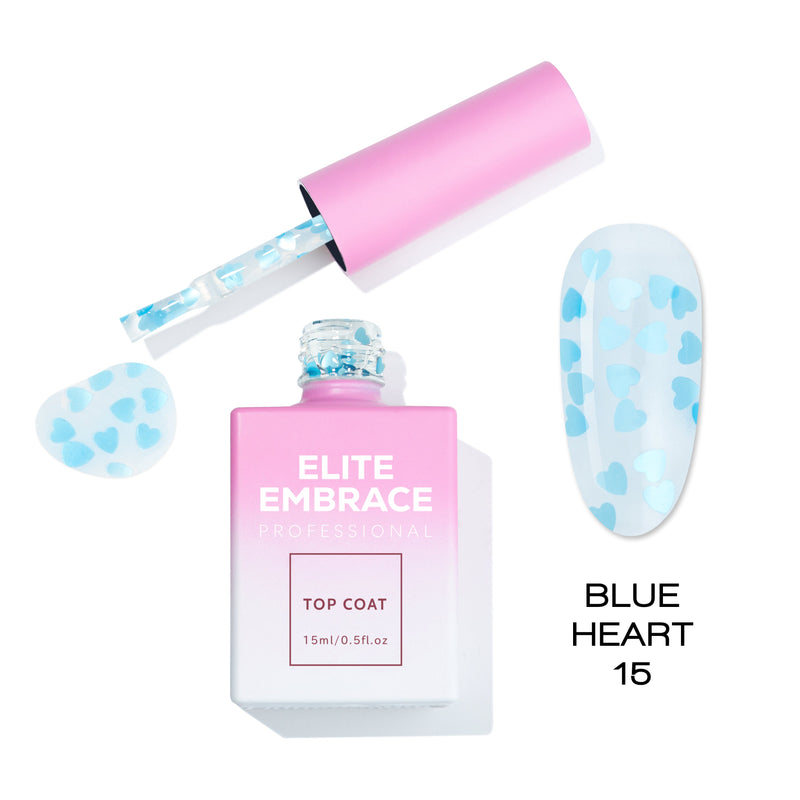 Elite Embrace Professional - Gel Nails 37pcs Set (Glitter Tops, Heart Tops, Camouflage Nude Tops, Bubble Collection & Milkshake Bases)