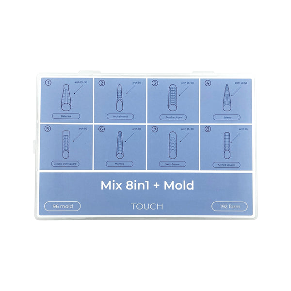 Touch upper nail forms Mix 8in1 + mold, 288 pcs