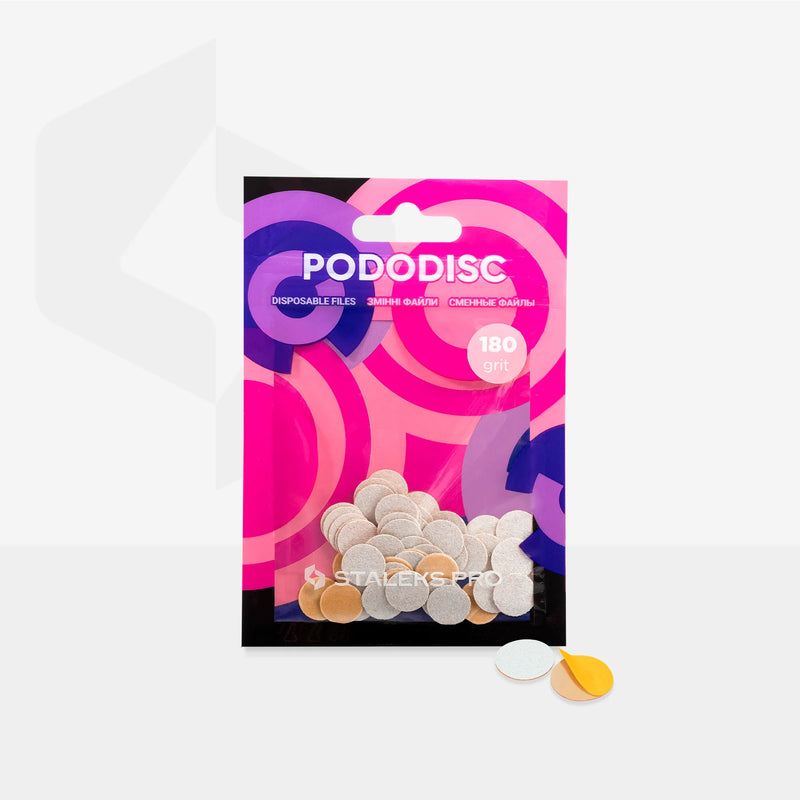 STALEKS PRO XS PODODISC WHITE REFILL PADS FOR PEDICURE DISC DISPOSABLE FILES 50 PCS  PDF-10-180w