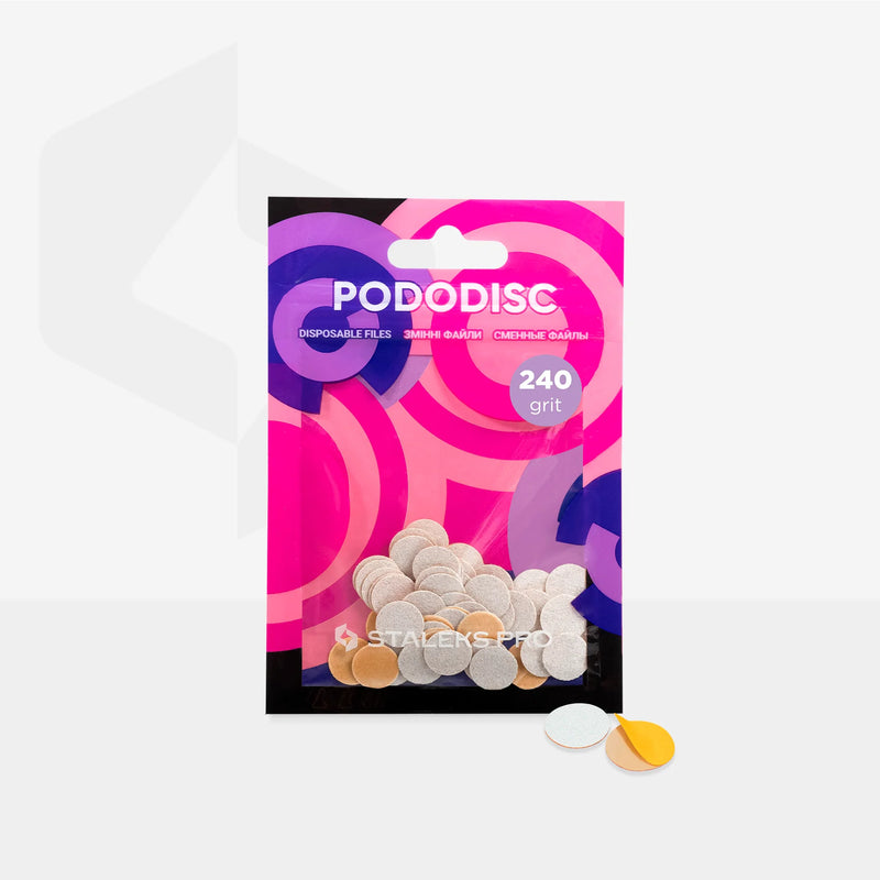 STALEKS PRO XS PODODISC БЕЛЫЕ НАКЛАДКИ ДЛЯ ПЕДИКЮРНОГО ДИСКА ОДНОРАЗОВЫЕ ПИЛКИ 50 ШТ PDF-10-240w
