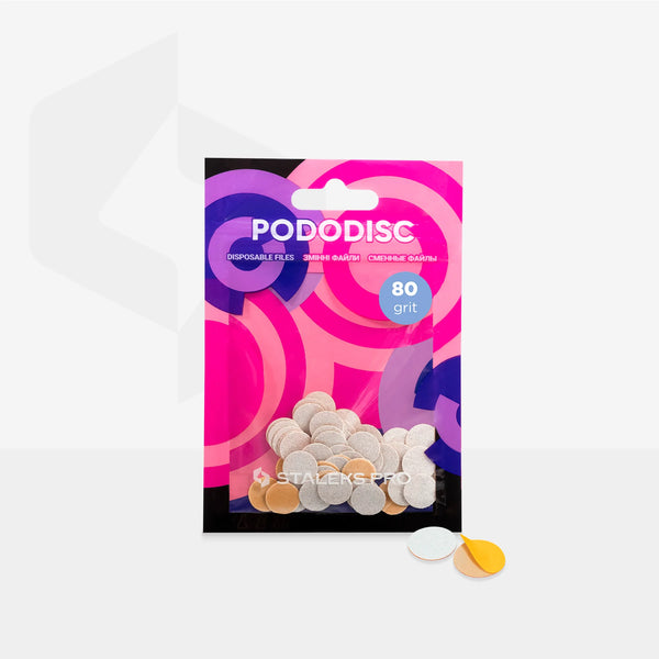STALEKS PRO L PODODISC DISPOSABLE FILES SOFT BASE FOR PEDICURE DISC 25MM WHITE (50 PCS)  PDFS-25-80w