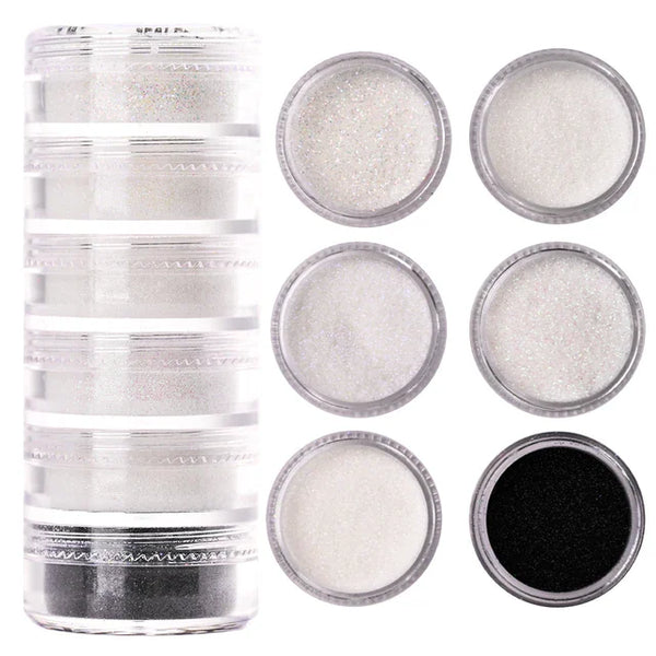 1Set Neon Nail Powder 6 jars