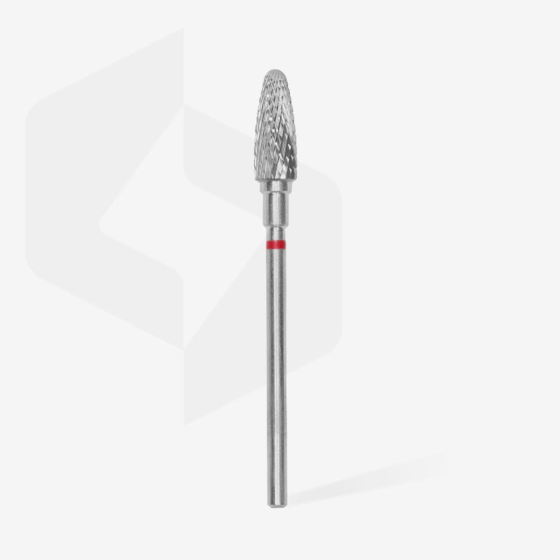 STALEKS PRO EXPERT CARBIDE NAIL DRILL BIT CORN RED HEAD DIAMETER 5 MM WORKING PART 13 MM FT90R050/13 red