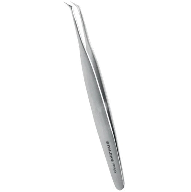 Staleks Pro Expert 40 Type 1 Professional Eyelash Tweezers Curved L-Shaped 50' TE-40/1