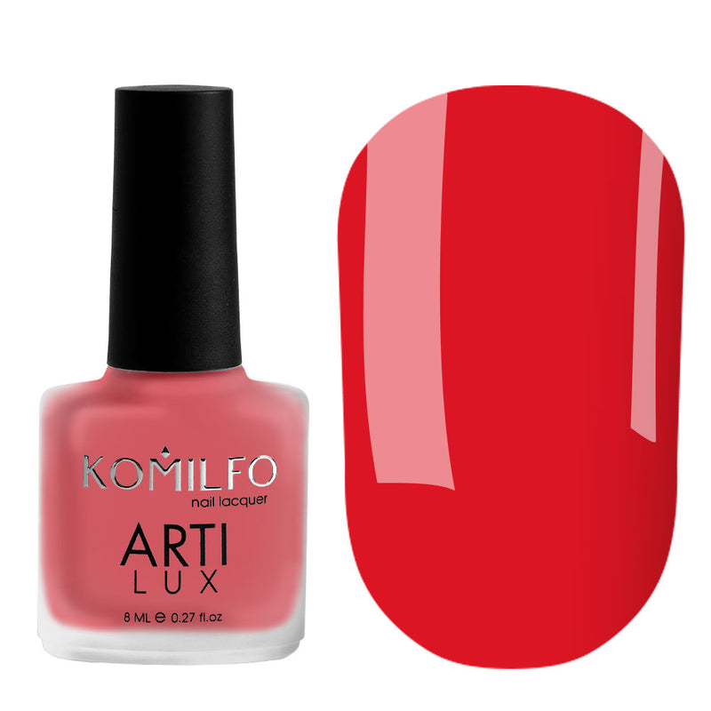 KOMILFO ARTILUX 019 NAIL REGULAR POLISH(NOT A GEL)(RED-PINK, ENAMEL), 8 ML 222019
