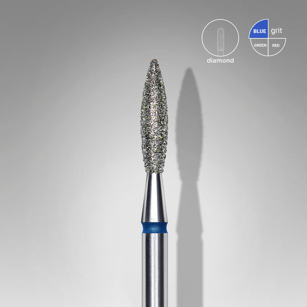 Diamond nail drill bit flame blue  STALEKS EXPERT head diameter 2,3 mm / working part 10 mm FA10B023/10