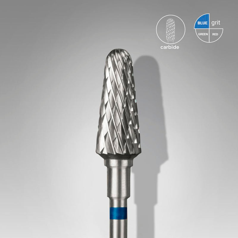 STALEKS Carbide nail drill bit, “frustum”, blue, head diameter 6 mm / working part 14 mm, FT70B060/14