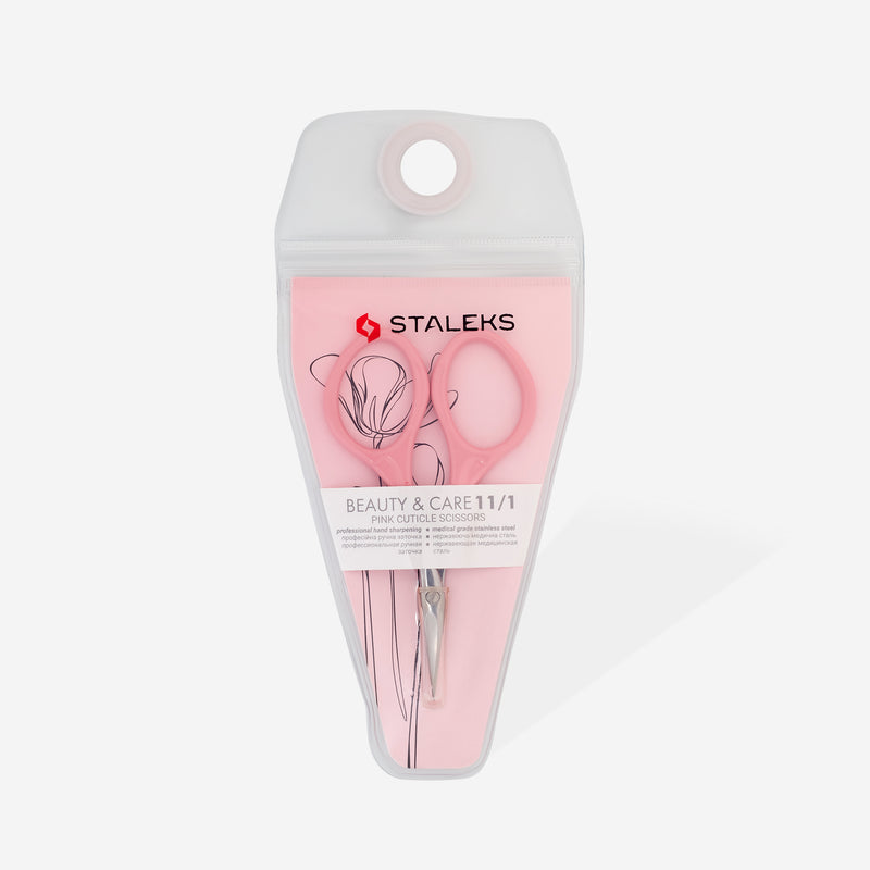 Pink cuticle scissors Staleks Beauty & Care 11 Type 1 SBC-11/1