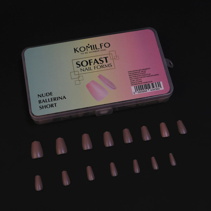 KOMILFO SOFAST NAIL FROMS NUDE BALLERINA SHORT, 360 PCS 456077