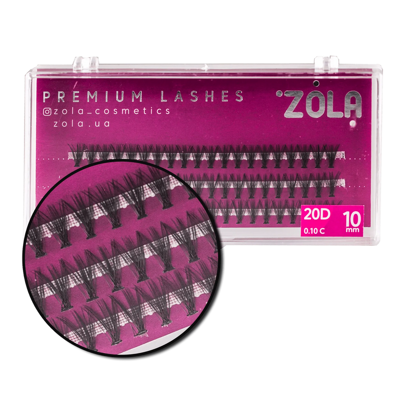 Ресницы Zola Bunches 20D, 10 мм 05339