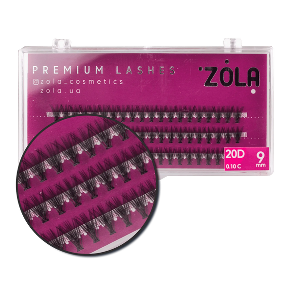 Ресницы Zola Bunches 20D, 9 мм 05345