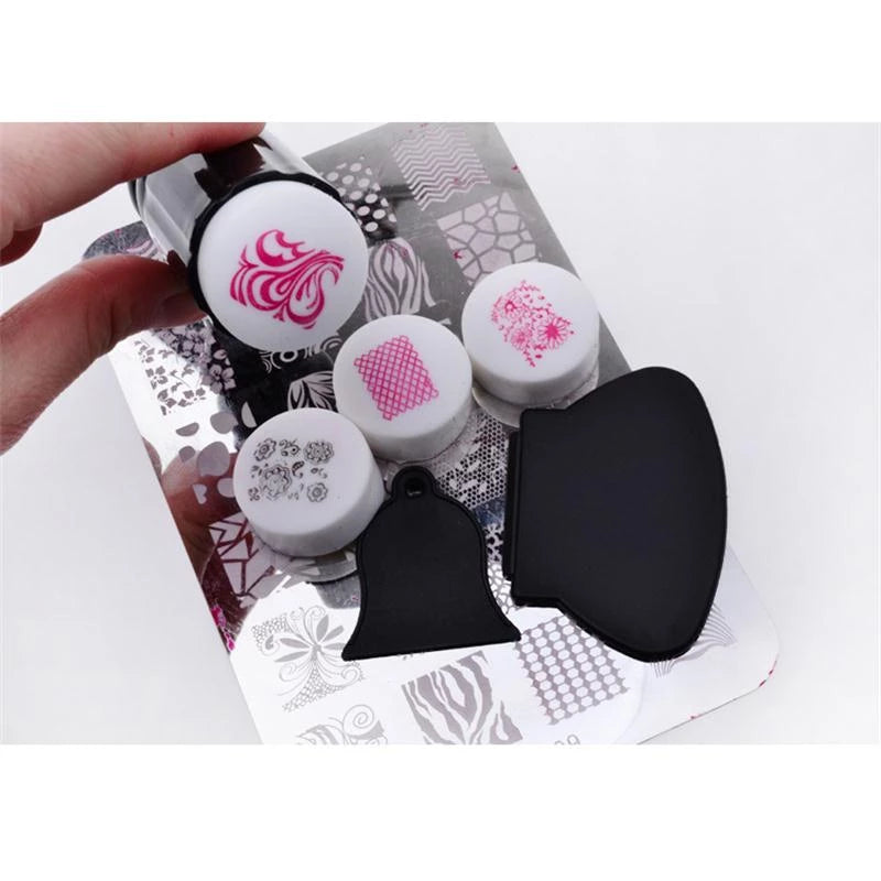 Nails Supplies 3pcs/set nail art stamping scraper double soft rubber