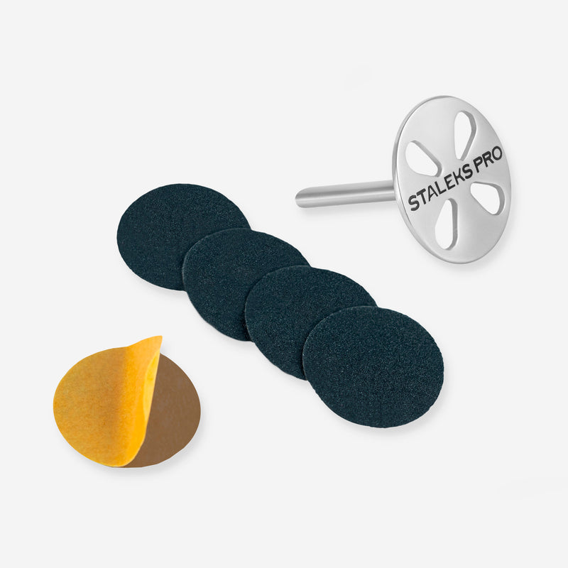 STALEKS Pedicure disc Pododisc Staleks Pro L and set of disposable file 180 grit 5 pc (25 mm) PDset-25