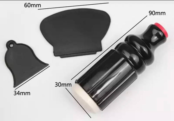 Nails Supplies 3pcs/set nail art stamping scraper double soft rubber