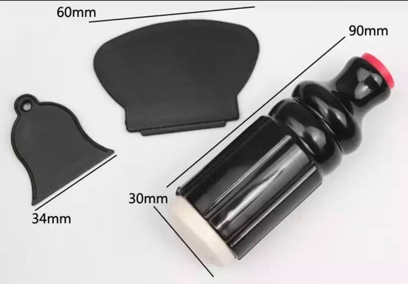 Nails Supplies 3pcs/set nail art stamping scraper double soft rubber