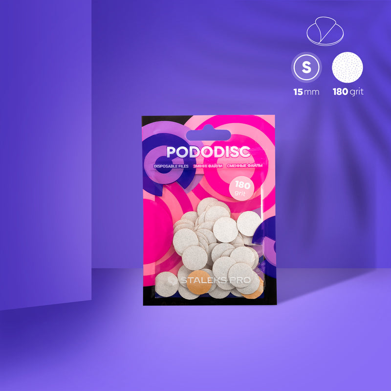 White refill pads for pedicure disc Pododisc Staleks Pro S, 180 grit (50 pc)  PDF-15-180w